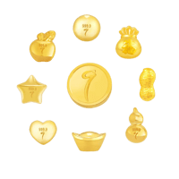 ust Gold 鎮金店 9999黃金小金豆(隨機出貨) 金重約:1g