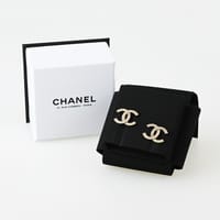 C賞-【CHANEL 香奈兒】雙C耳環(金)