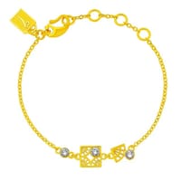 【Just Gold 鎮金店】藝綻 Linea Bloom 黃金手鍊 (新品上市)