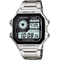 A賞-【CASIO 卡西歐】世界地圖10年電力電子錶 情人節 送禮(AE-1200WHD-1A)