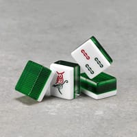 A賞-東方不敗 207/琉璃花紋手打麻將33mm(綠/灰)