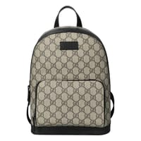 A賞-GUCCI 779869經典GG LOGO拚色帆布雙肩後背包(黑色)