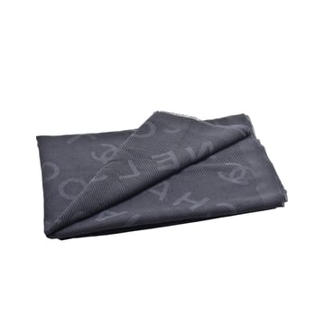 C賞-【CHANEL 香奈兒】經典斜紋CHANEL字母羊毛混紡圍巾(黑灰色AAA874-GRAY)