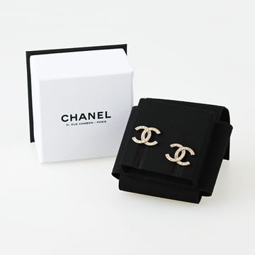 C賞-【CHANEL 香奈兒】雙C耳環(金)