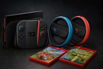 A賞-Switch 2 主機+瑪利歐賽車世界+寶可夢Pokopia+方向盤