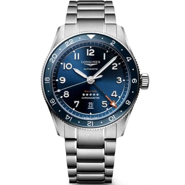 A賞-LONGINES 浪琴Spirit 先行者雙時區天文台認證機械錶-42mm(L3.812.4.93.6)